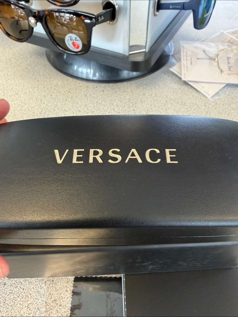 Versace Men’s Silver Mirrored Aviator Sunglasses with Black Bridge
